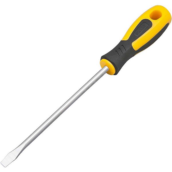 Chave de fenda 1/4" x 6" aço cromo vanádio cabo emborrachado VONDER PLUS