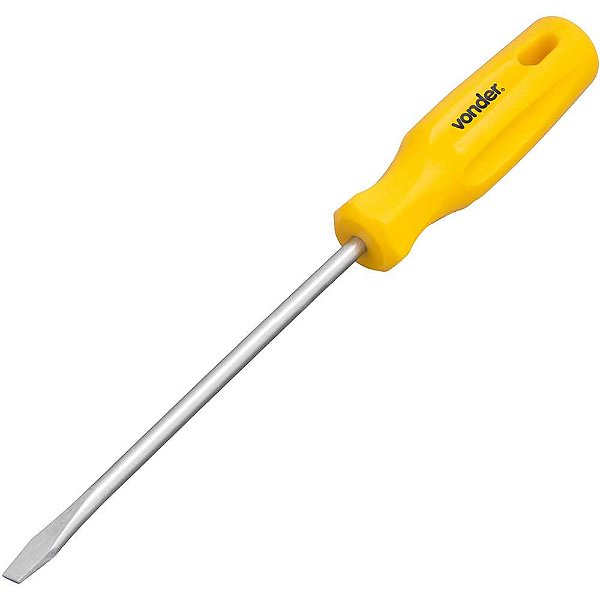 Chave de fenda 1/4" x 6" aço cromo vanádio com ponta magnetizada VONDER