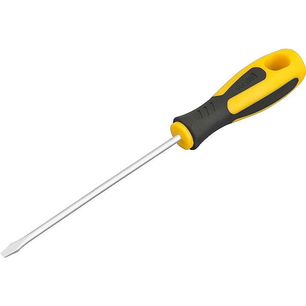 Chave de fenda 1/8" x 4" aço cromo vanádio cabo emborrachado VONDER PLUS