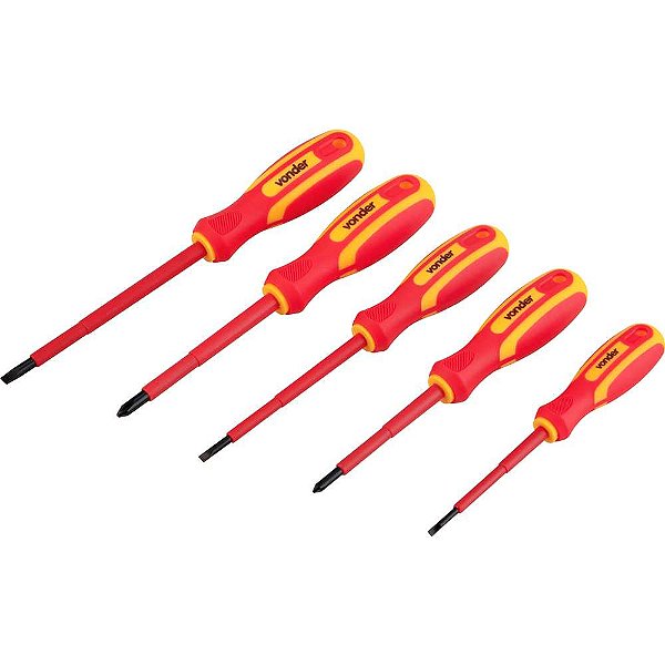 Jogo de chaves de fenda/phillips com 5 peças IEC60900 VONDER