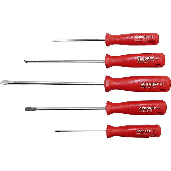 Jogo de chaves de fenda/phillips com 5 peças R38001005 GEDORE RED