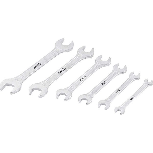 Jogo de chaves fixas 6mm a 17mm aço carbono 6 peças NOVE54