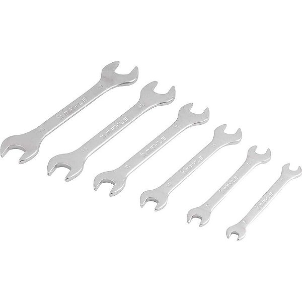 Jogo de chaves fixas 6mm a 17mm aço cromo vanádio 6 peças MAYLE CRESCENT