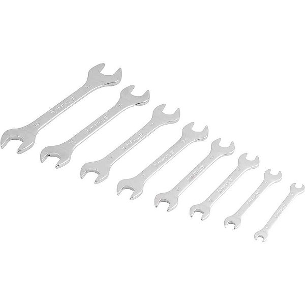 Jogo de chaves fixas 6mm a 22mm aço cromo vanádio 8 peças MAYLE CRESCENT