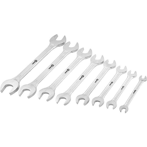 Jogo de chaves fixas c/ suporte plástico 6mm a 22mm aço carbono NOVE54