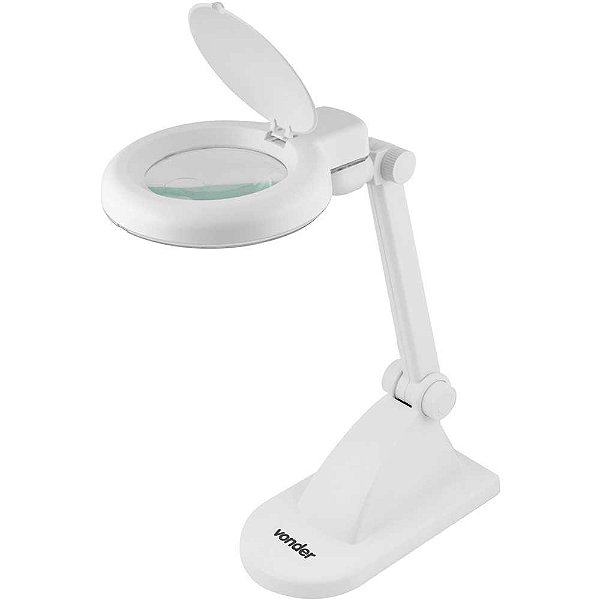 Lupa articulada com LED bivolt com base para bancada VONDER