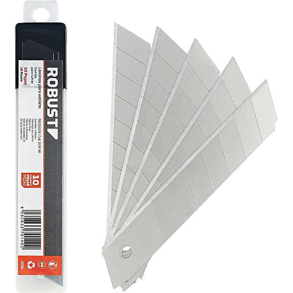 Lâmina para estilete 18mm x 180mm com 10 peças 3370140 ROBUST
