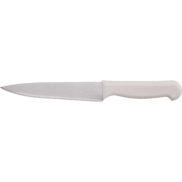 Faca para carne refile de mesa 6" lâmina triangular estreita em aço inox cabo branco BKW302-6 STARRETT