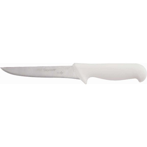 Faca para desossa 6" lâmina reta larga em aço inox cabo branco BKB103-6 STARRETT