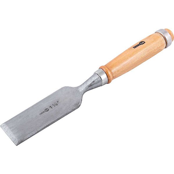 Formão chanfrado reto com cabo de madeira 1.1/2" NOVE54