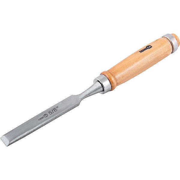 Formão chanfrado reto com cabo de madeira 5/8" NOVE54