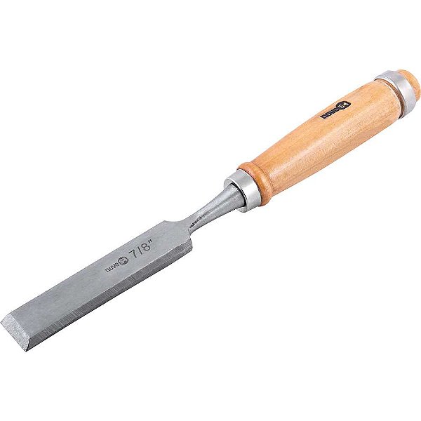 Formão chanfrado reto com cabo de madeira 7/8" NOVE54