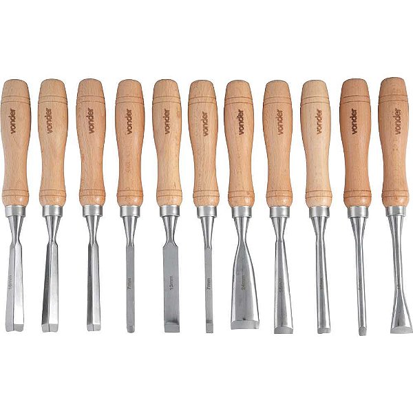Jogo de formões para entalhe com 11 peças VONDER