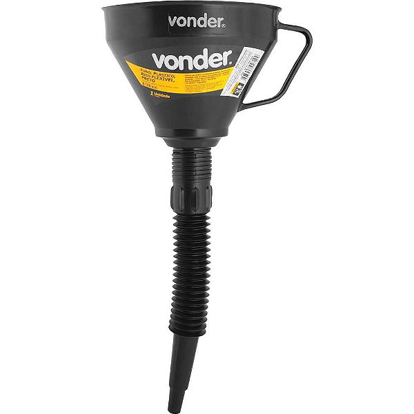 Funil plástico bico flexível preto 160mm VONDER