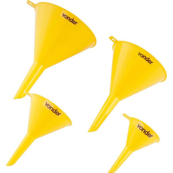 Jogo de funis plásticos com 4 peças VONDER