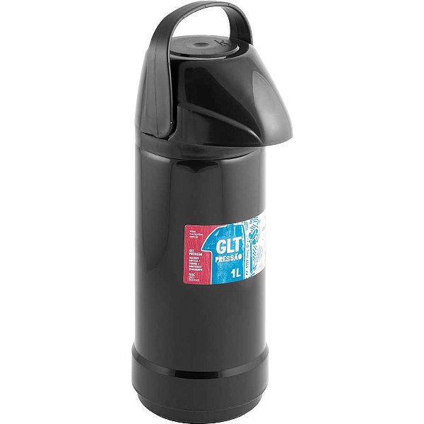 Garrafa térmica GLT pressão 1 litro preta INVICTA
