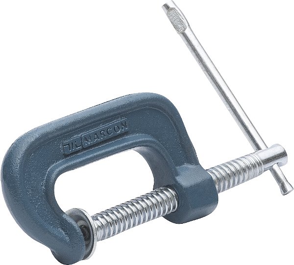 Grampo sargento 2" tipo C ferro fundido com fuso e alavanca em aço 1020 GF-2 MARCON