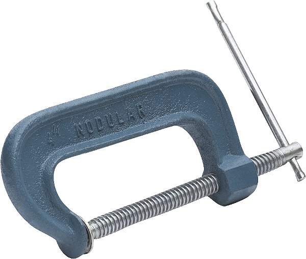 Grampo sargento 4" tipo C ferro fundido com fuso e alavanca em aço 1020 GF-4 MARCON