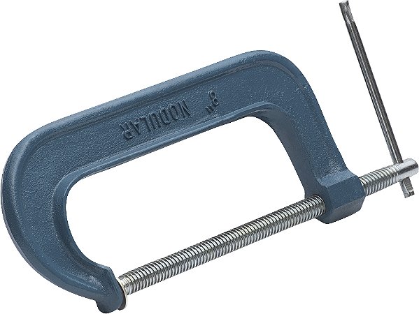Grampo sargento 8" tipo C ferro fundido com fuso e alavanca em aço 1020 GF-8 MARCON