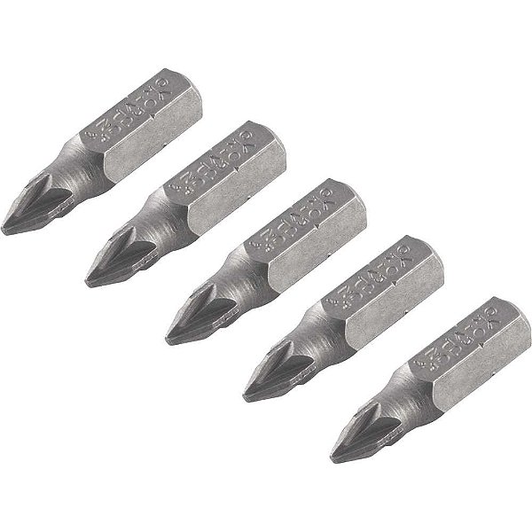 Jogo de bits ponteira pozidrive com encaixe 1/4" nº1 x 25mm VONDER