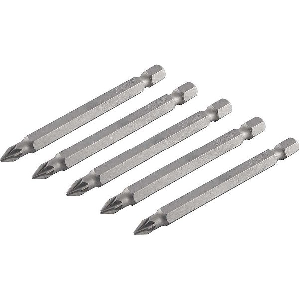Jogo de bits ponteira pozidrive com encaixe 1/4" nº1 x 75mm VONDER