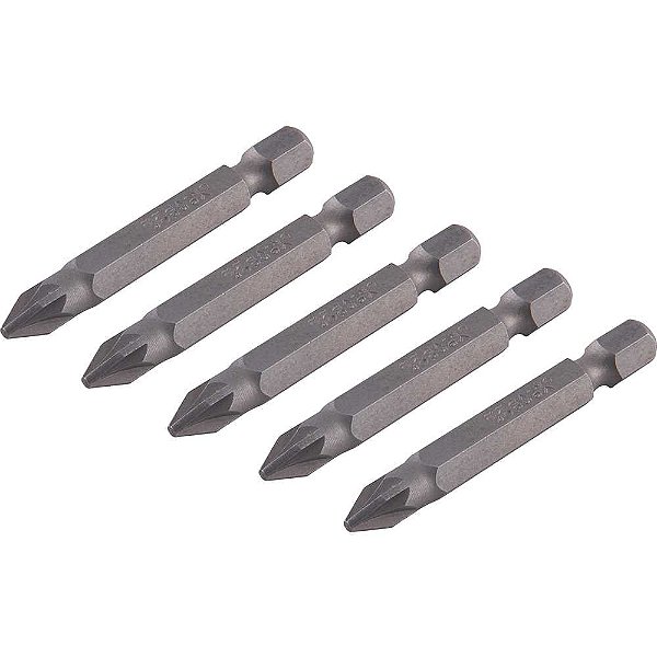 Jogo de bits ponteira pozidrive com encaixe 1/4" nº2 x 50mm VONDER