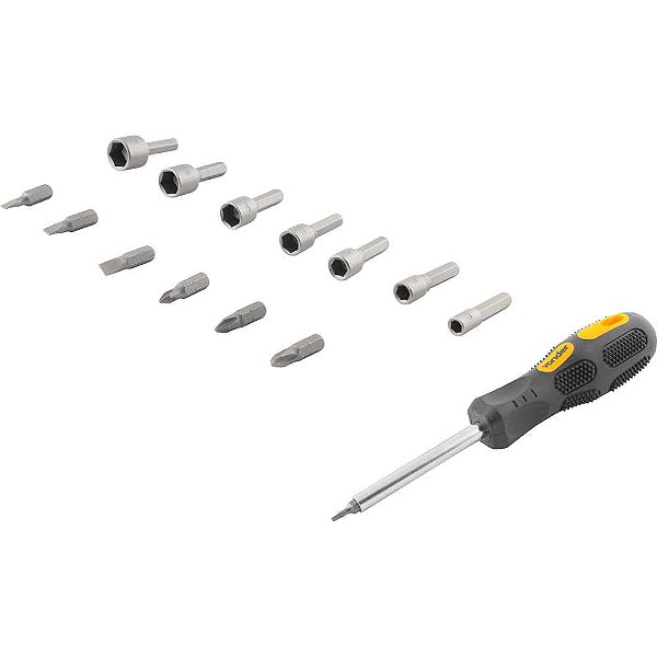 Jogo de bits ponteiras com 20 peças encaixe sextavado 1/4" VONDER