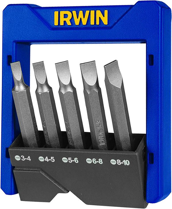 Jogo de bits/ponteira fenda com encaixe 1/4" 5 peças 1865327 IRWIN