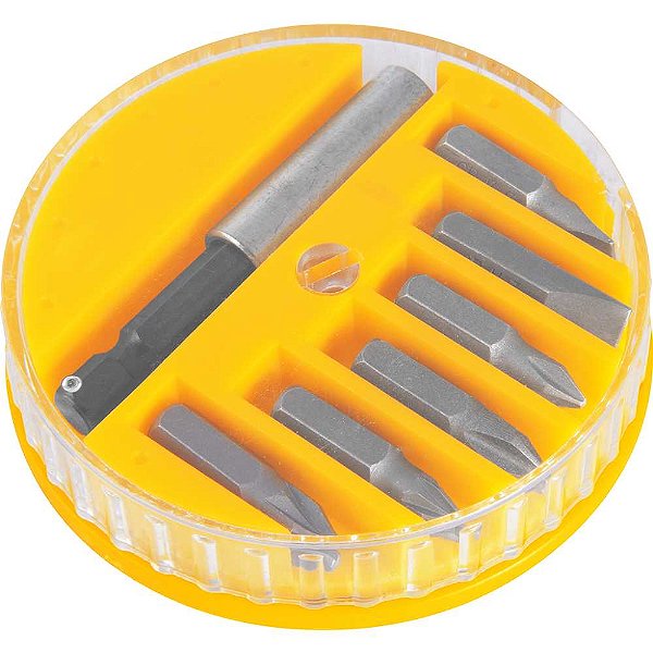 Jogo de bits/ponteiras com 7 peças encaixe sextavado 1/4" VONDER