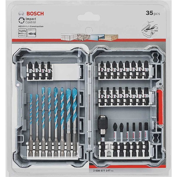 Jogo de bits/ponteiras e brocas com encaixe de hexagonal de 1/4" 2608522323 BOSCH