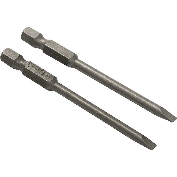 Jogo de bits/ponteiras fenda encaixe sextavado 1/4" 4mm x 75mm cartela com 2 peças VONDER