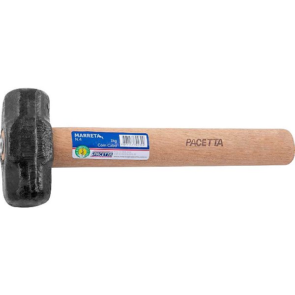 Marreta oitavada 1,0kg com cabo de madeira PACETTA