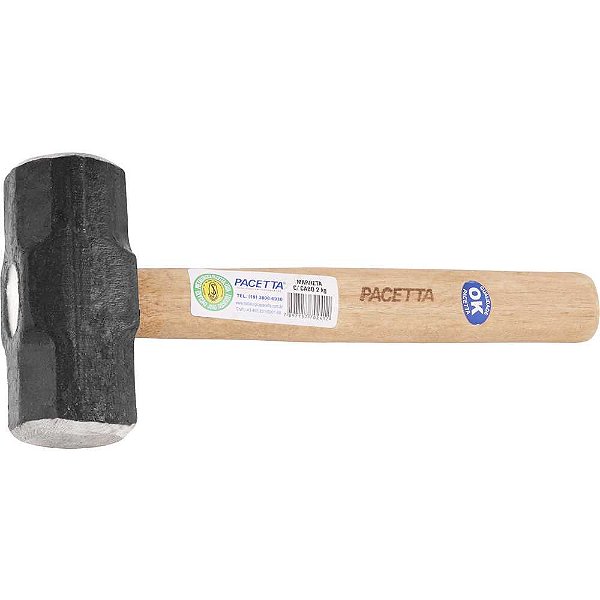 Marreta oitavada 2,0kg com cabo de madeira PACETTA