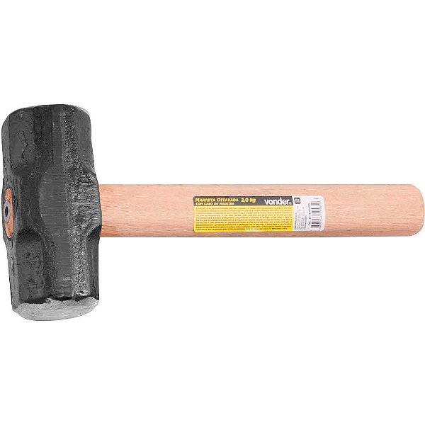 Marreta oitavada 2,0kg com cabo de madeira VONDER