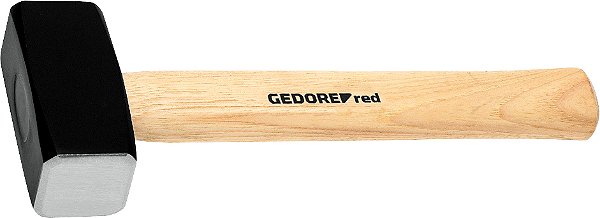 Marreta quadrada com cantos abaulados com cabo de madeira 1,0kg R92200040 GEDORE RED
