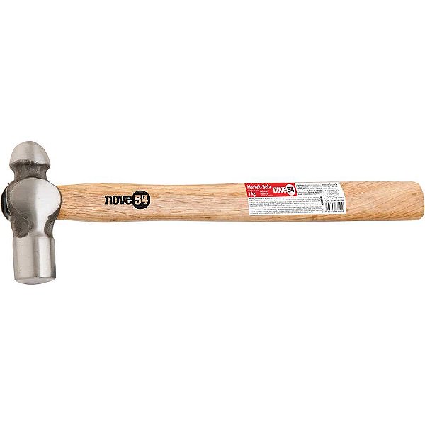 Martelo bola 1,0kg cabo de madeira NOVE54