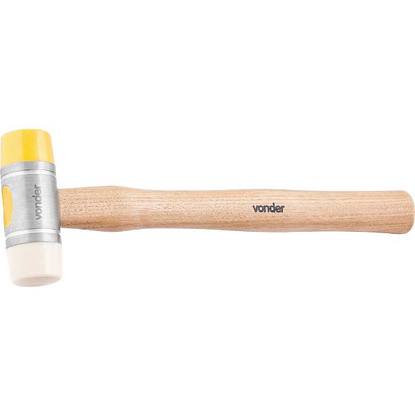 Martelo 28mm borda intercambiável nylon/poliuretano cabo em madeira VONDER