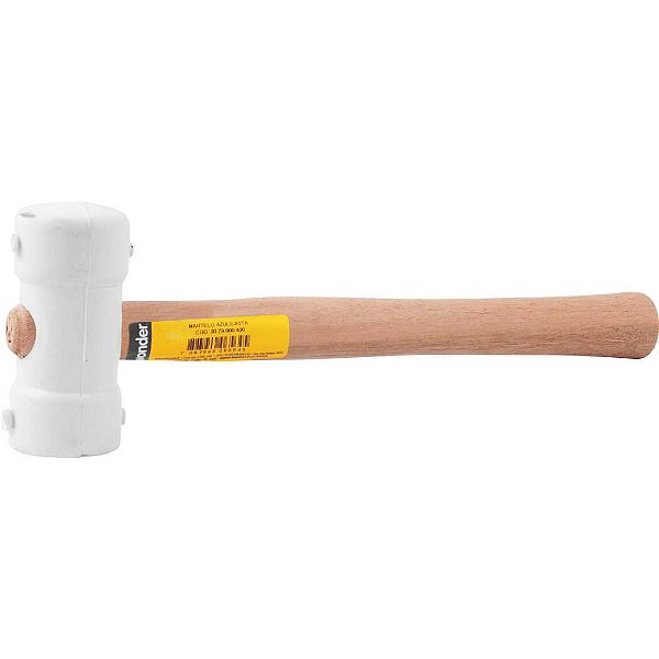 Martelo de borracha 40mm cabo em madeira para azulejista branco VONDER