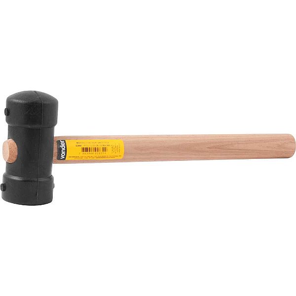 Martelo de borracha 40mm cabo em madeira preto VONDER