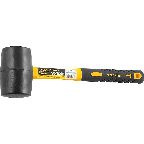 Martelo de borracha 55mm cabo em fibra preto VONDER