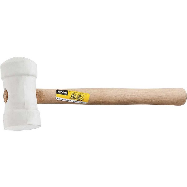 Martelo de borracha 60mm cabo em madeira para azulejista branco VONDER