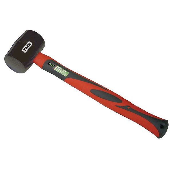 Martelo de borracha 65mm cabo em fibra preto TMX