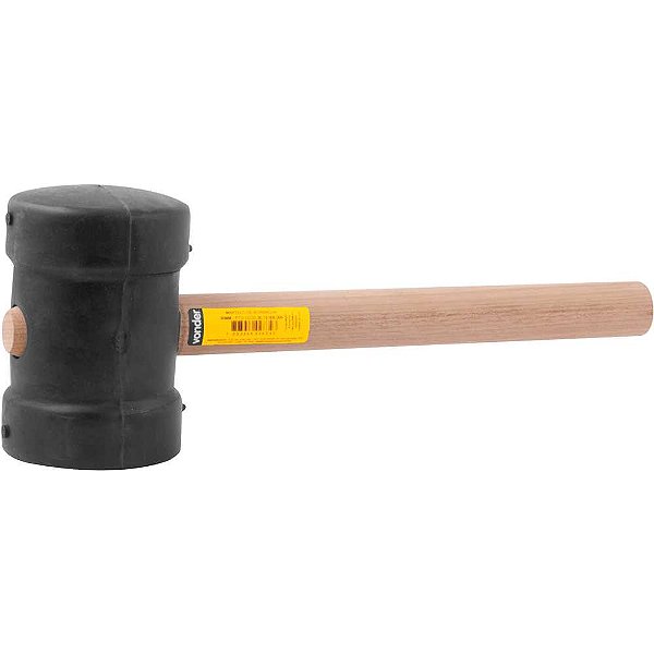 Martelo de borracha 80mm cabo em madeira preto VONDER