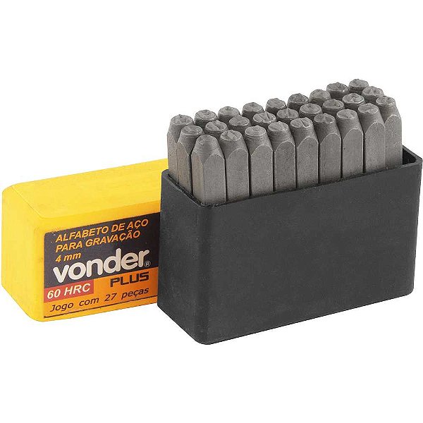 Alfabeto/punção de aço para gravação 4mm VONDER PLUS