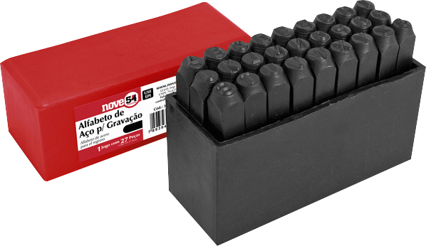 Alfabeto/punção de aço para gravação 5mm NOVE54