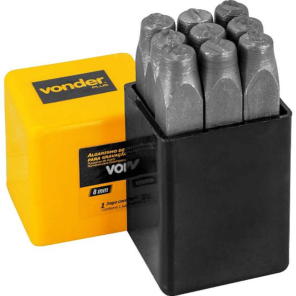 Algarismo de aço para gravação 8mm VONDER PLUS