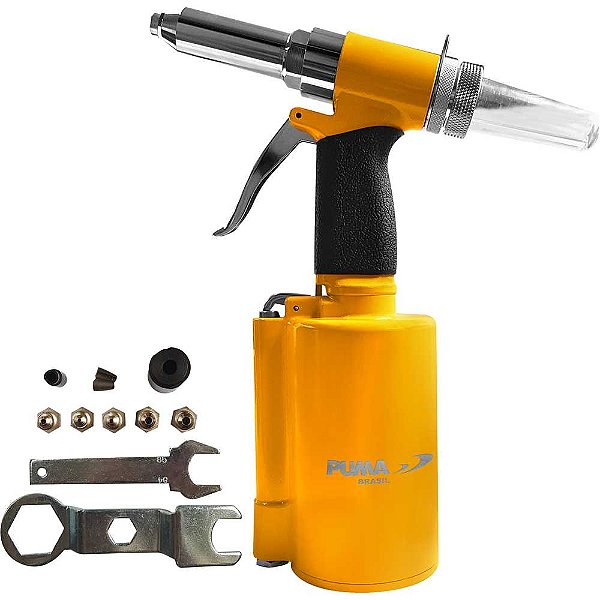 Rebitador hidropneumático para rebites de alumínio e aço até 1/4" AT-6118A PUMA