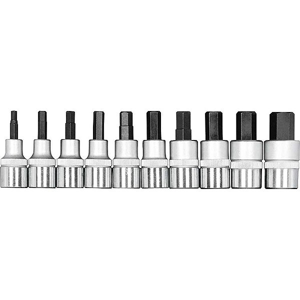 Jogo de soquetes allen encaixe 1/2" 5mm a 17mm R62558010 GEDORE RED