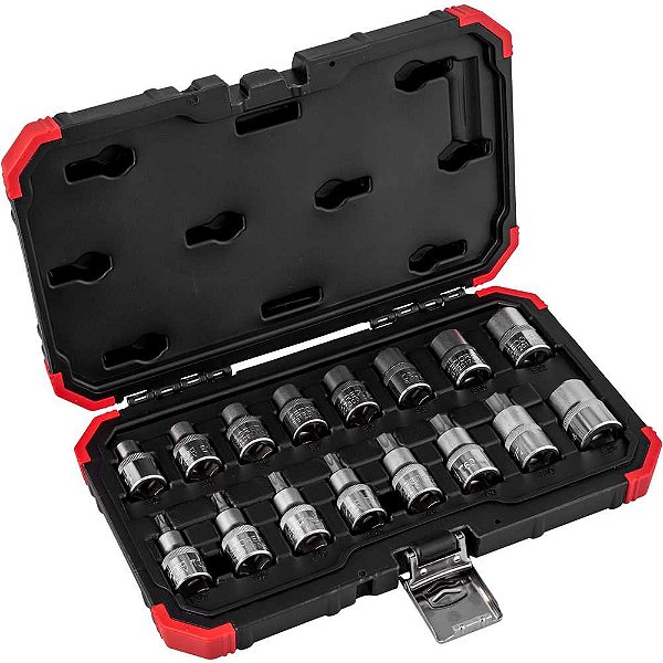 Jogo de soquetes hexalobular encaixe de 1/2" 16 peças R68003016 GEDORE RED