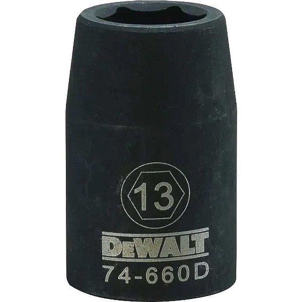 Soquete sextavado de impacto curto encaixe 1/2" 13mm DWMT74660OSP DEWALT